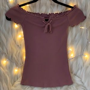 Mauve Ruffled Top, Special Detailing - Aeropostale